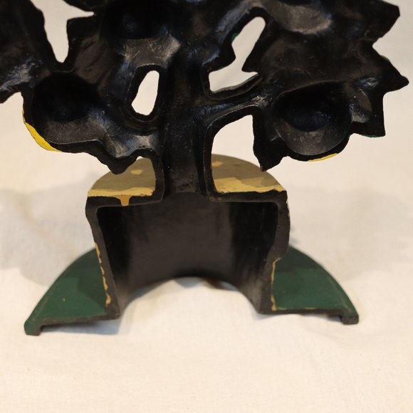 Vintage Cast Iron Apple Tree Doorstop Rustic Farmhouse Decor 12" Tall - Picture 9 of 14
